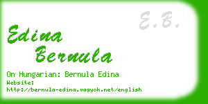 edina bernula business card